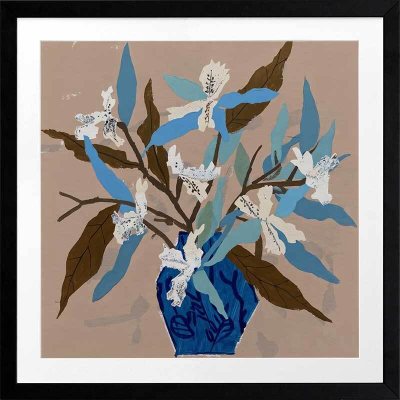 Beach Flowers II Framed Wall Art Print - Coastal Decor for Living Room, Bedroom & Office | Beach House Style Painting