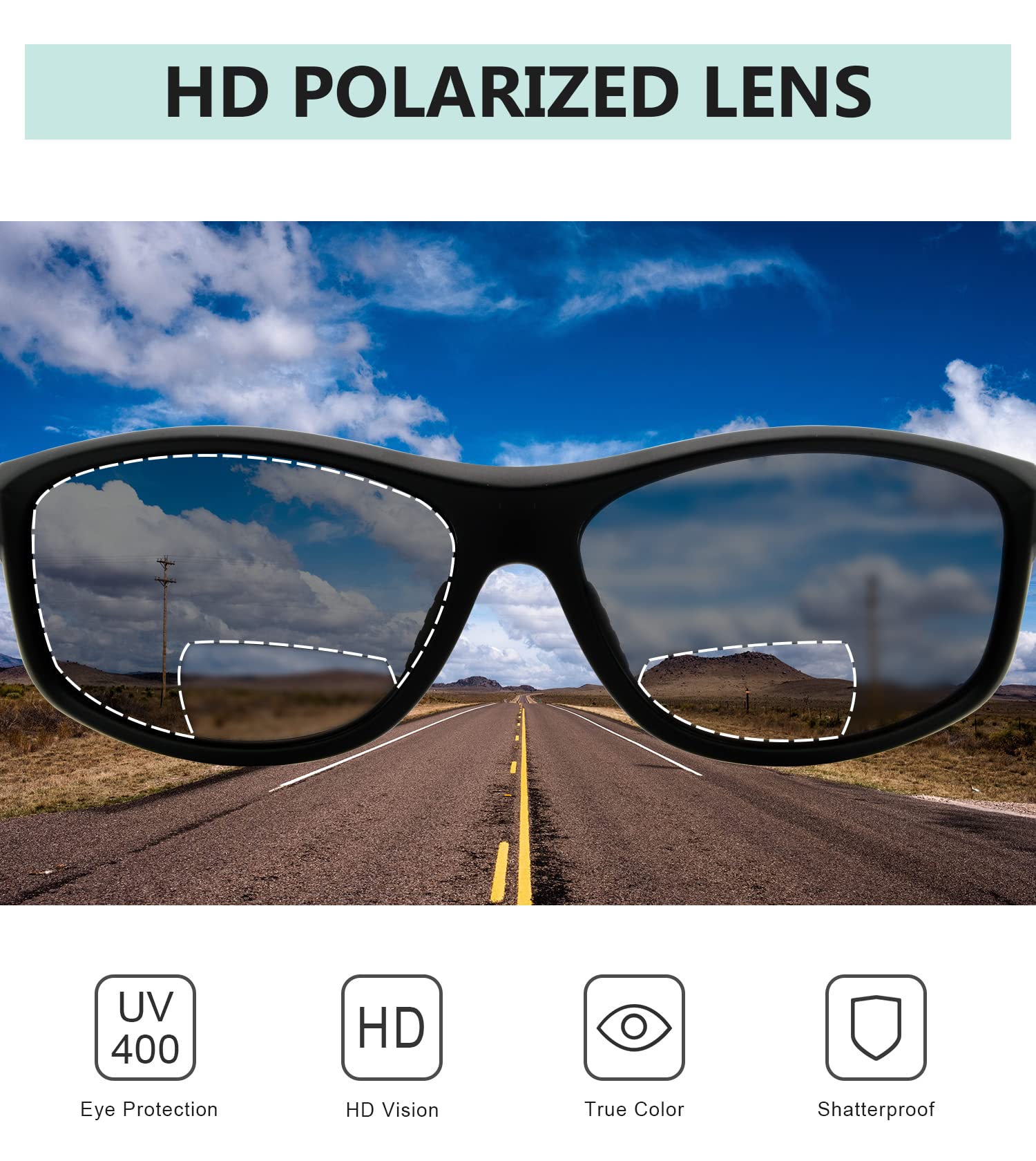 Polarized Bifocal Sports Sunglasses for Women - UV Protection, Lightweight & Comfortable - Perfect for Running, Fishing, and Outdoor Activities