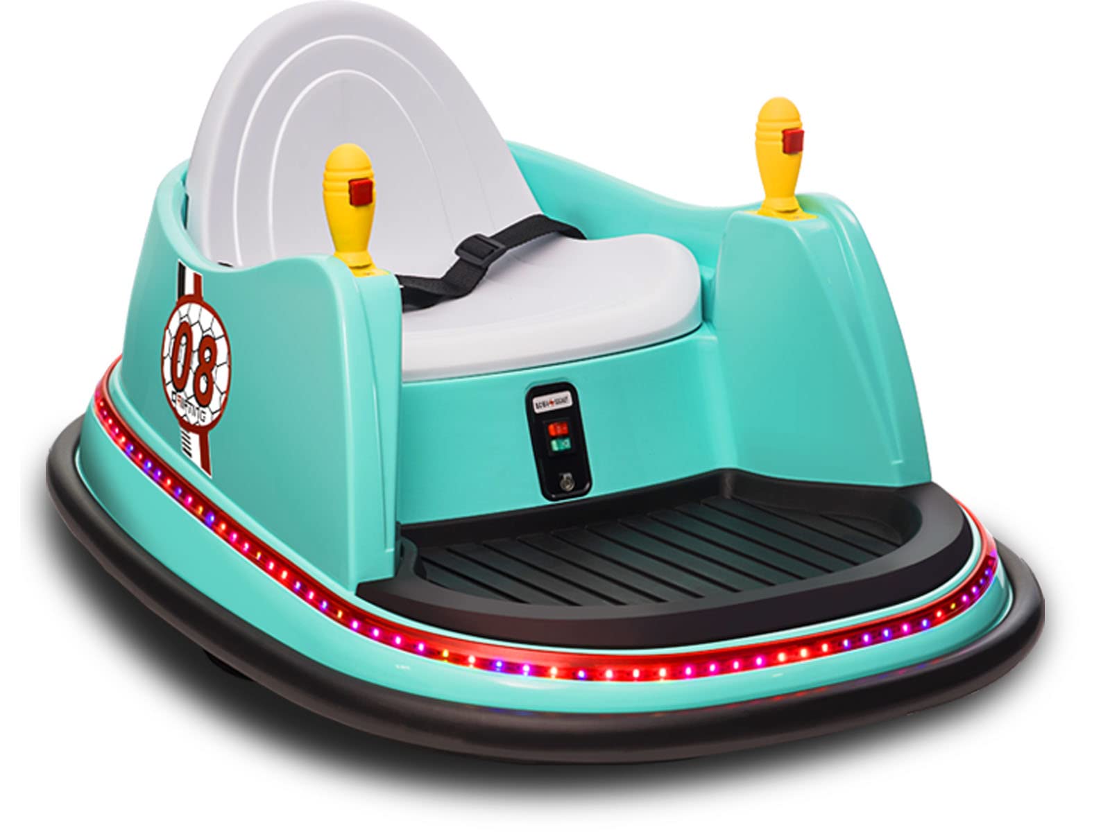6V Battery Powered Kids Ride-On Bumper Car with Remote Control | Electric Toy Vehicle with Music, Safety Belt, LED Lights & 360° Spin | Perfect Birthday Gift for Boys & Girls (Turquoise) | Indoor & Outdoor Play, Backyard Fun, Birthday Parties