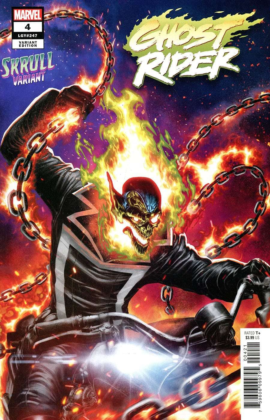 Ghost Rider (11th Series) #4A VF/NM Marvel Comic Book - 247 Skrull Variant | Collectible Superhero Comics for Fans & Investors | Perfect for Display, Gifts, and Comic Book Collections