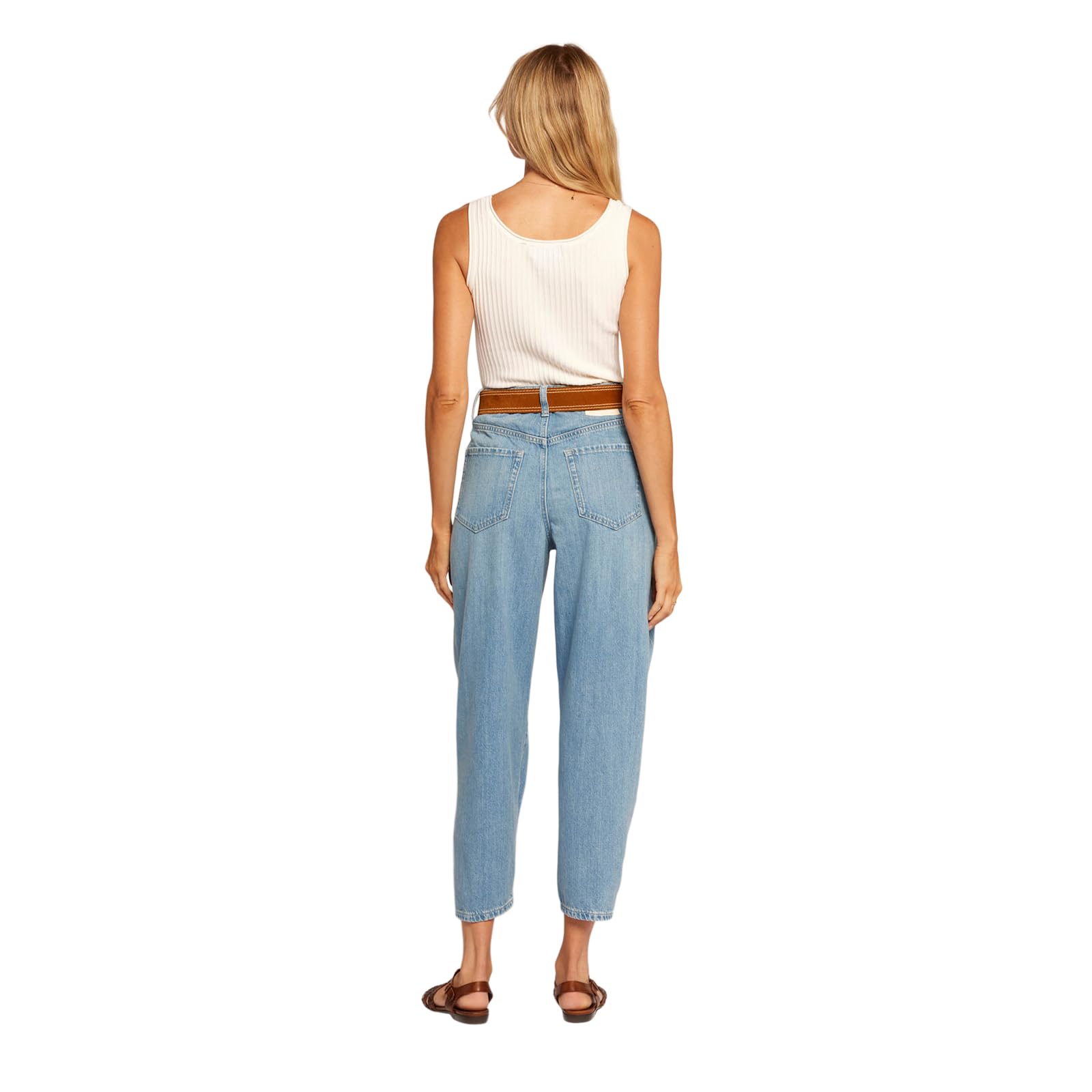 Current/Elliott Women's The Coppola Barrel Leg Jean - High Waist Distressed Denim Pants for Casual Wear & Street Style Outfits