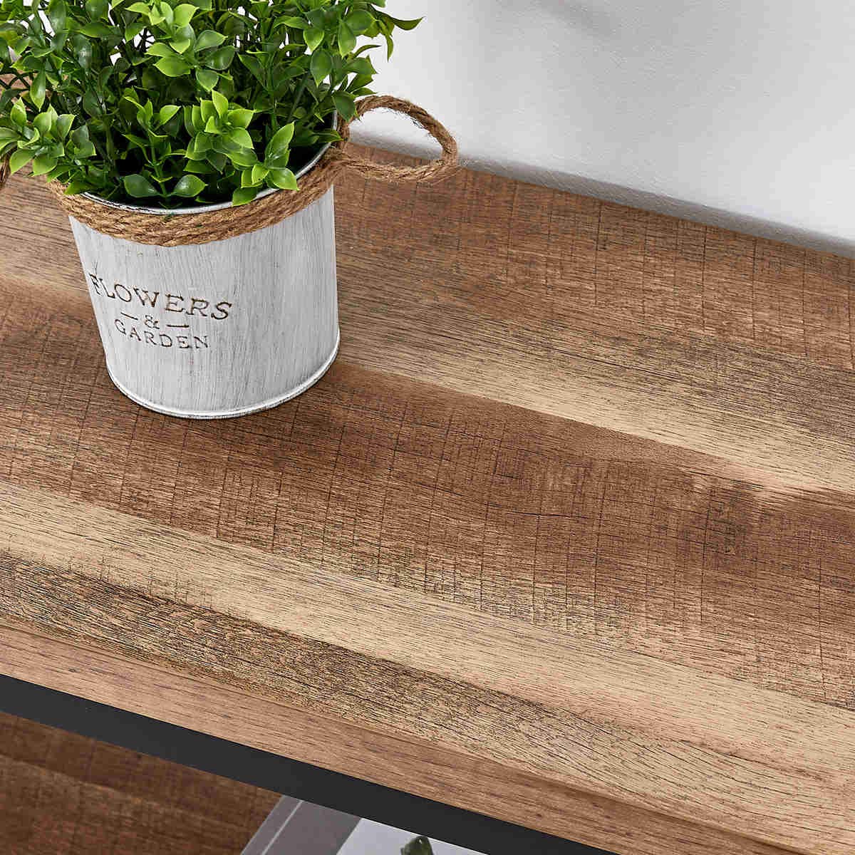 FATORRI 55 Inch Rustic Oak Industrial Console Table with 3-Tier Shelves - Entryway Sofa Table, Hallway Table for Living Room, Bedroom & Office - Perfect for Home Decor, Storage & Display
