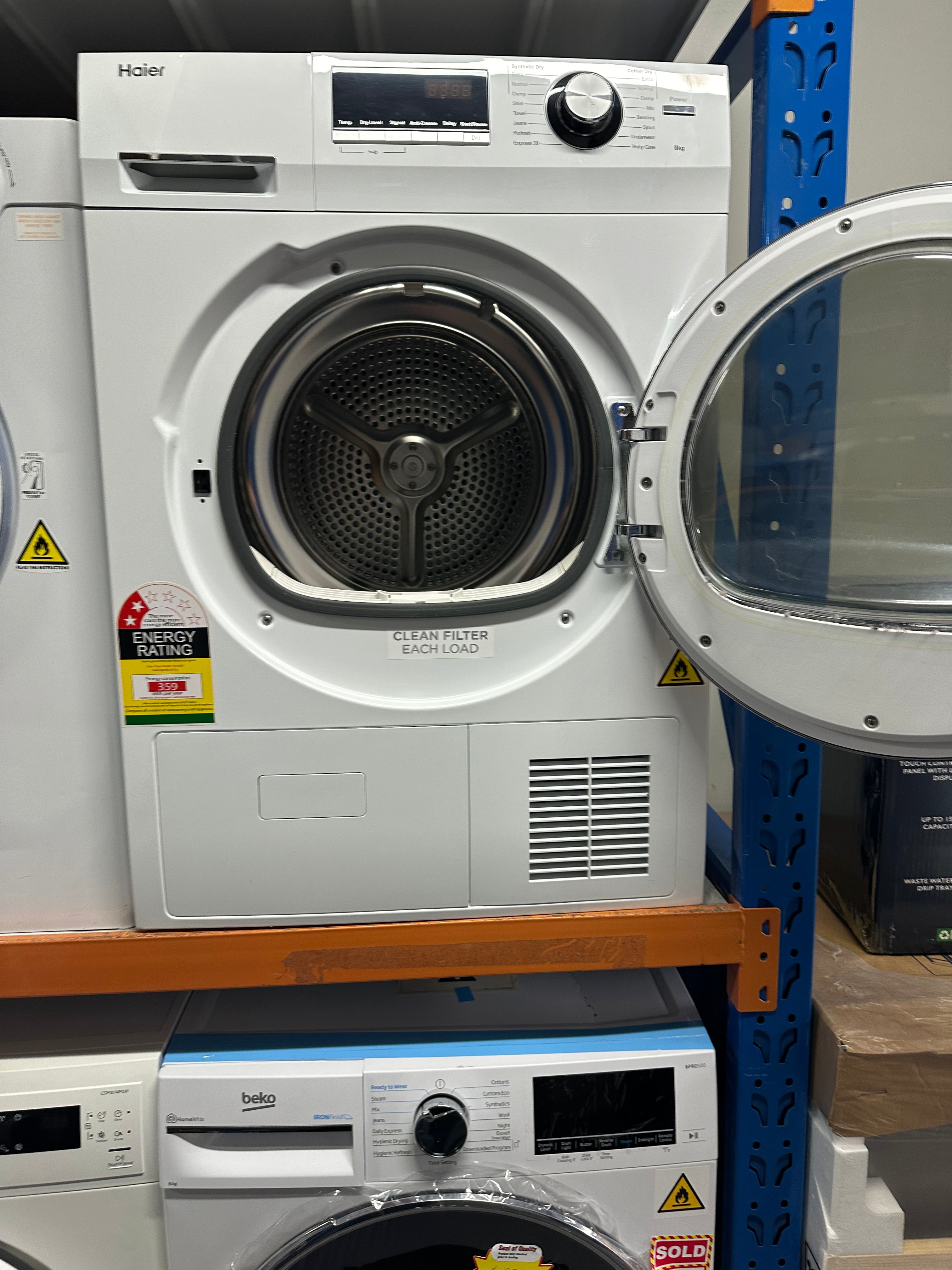 Haier 8kg Condenser Dryer [Refurbished] - Energy Efficient Laundry Solution for Small Homes & Apartments | Fast Drying with Low Noise