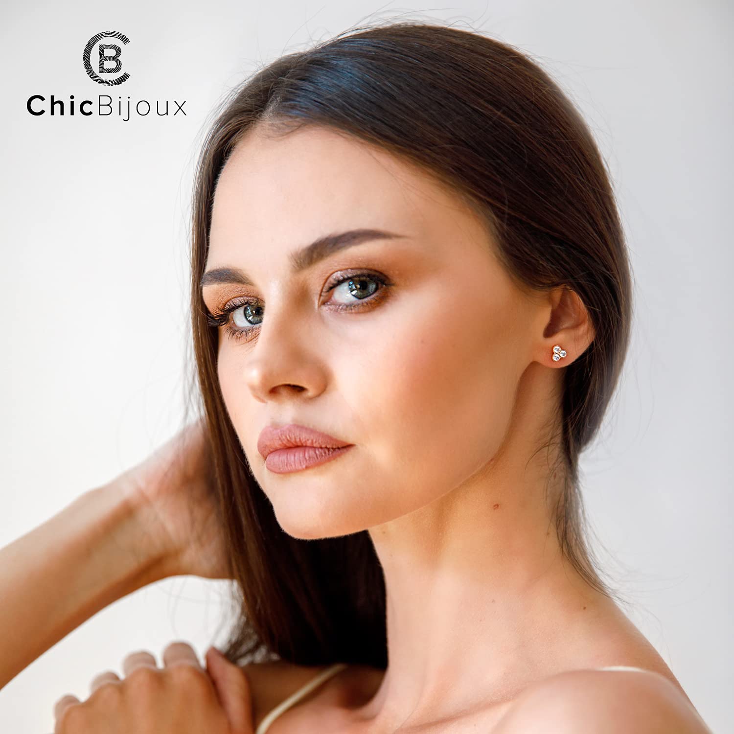 Elegant CZ Stud Earrings for Women - 925 Sterling Silver with Round Cubic Zirconia Stones - Rose Gold Jewelry Gift for Birthday, Anniversary & Special Occasions - Perfect for Parties, Weddings & Everyday Wear