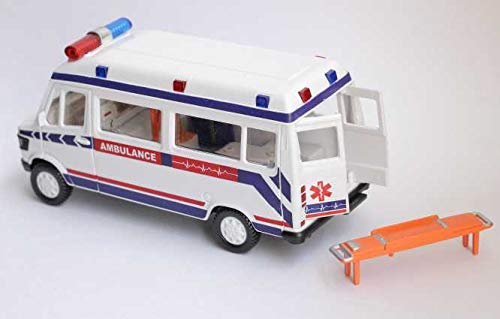 Kids Plastic Ambulance Toy Vehicle - White Emergency Rescue Truck for Children's Pretend Play | Perfect for Role-Playing, Birthday Gifts & Early Learning Scenarios