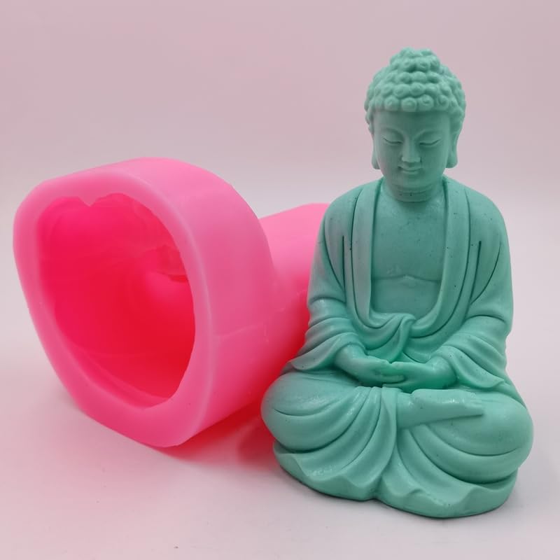 Large Buddha Candle Silicone Mold - DIY Handmade Candle Making Kit for Resin, Gypsum, Cement Crafts - Perfect for Home Decor, Meditation Spaces & Spiritual Gifts