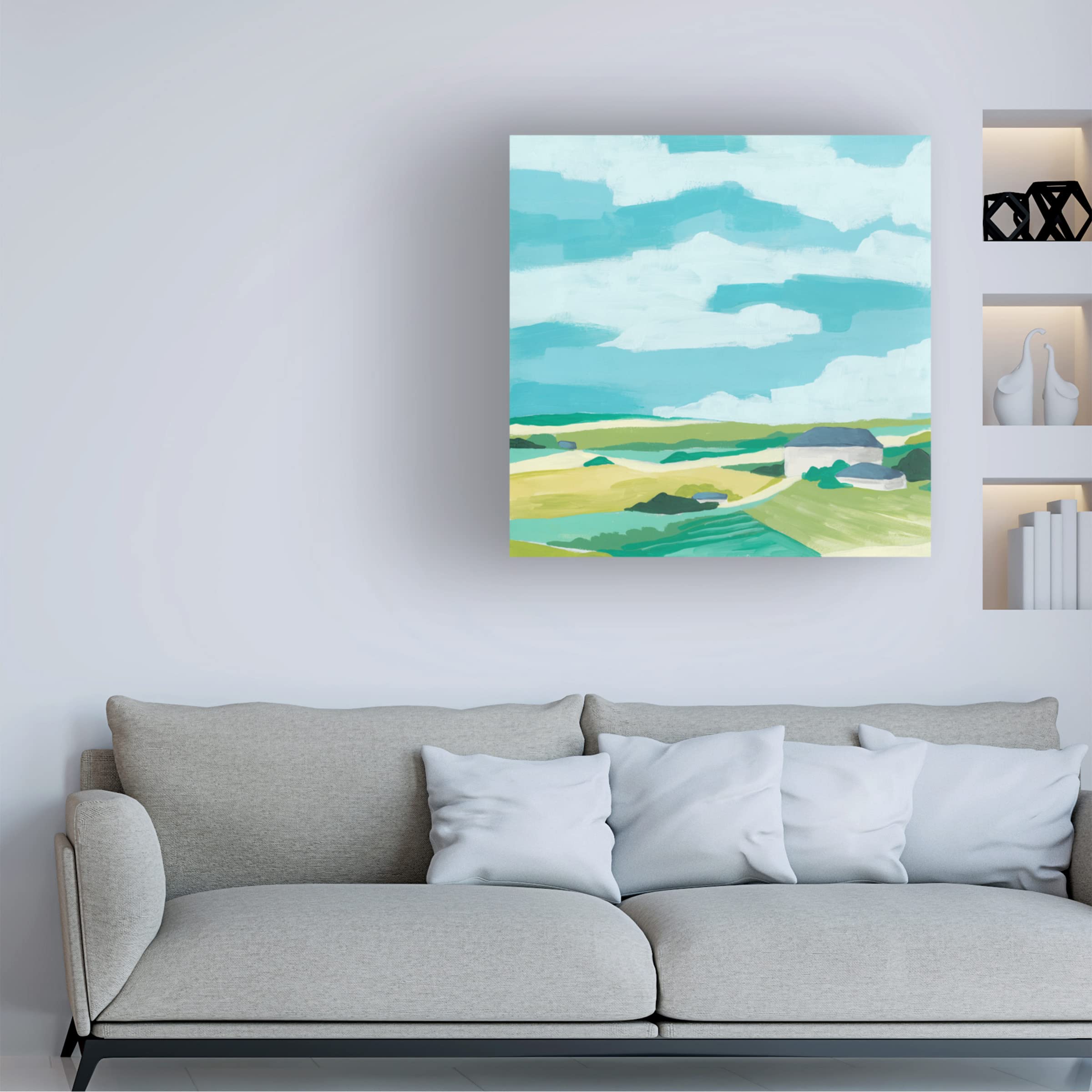 Trademark Fine Art 'Village Valley II' Canvas Wall Art Print by June Erica Vess - Perfect for Living Room, Bedroom & Office Decor