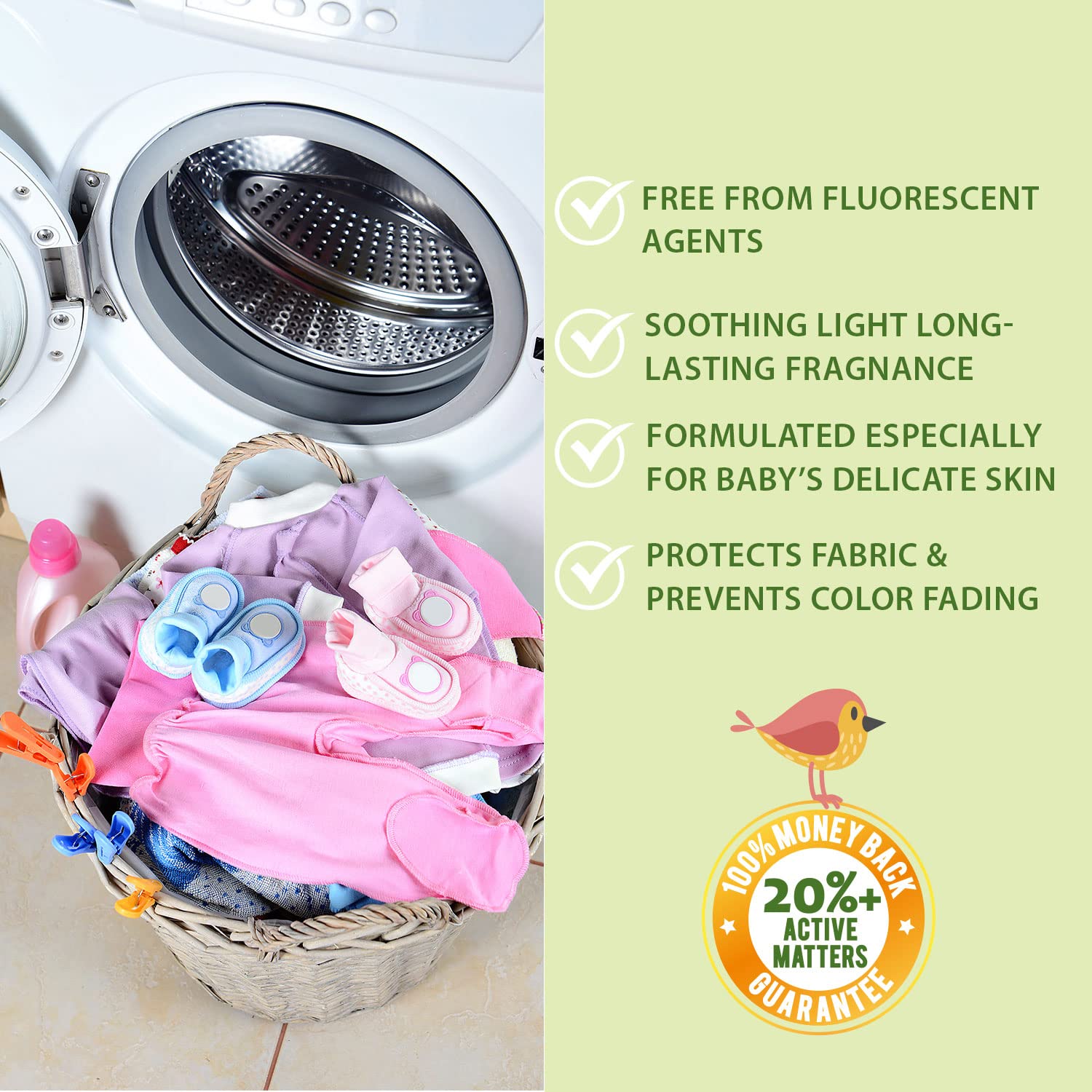 Gentle Baby Laundry Detergent 68oz - 100 Loads for Delicate Skin | Safe for Newborn Clothes & Sensitive Skin