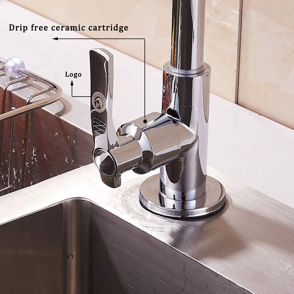 360° Rotating Single Lever Kitchen Faucet with Swivel Spout - Cold Water Sink Tap for Modern Kitchens - Perfect for Washing Dishes, Filling Pots & Cleaning Vegetables