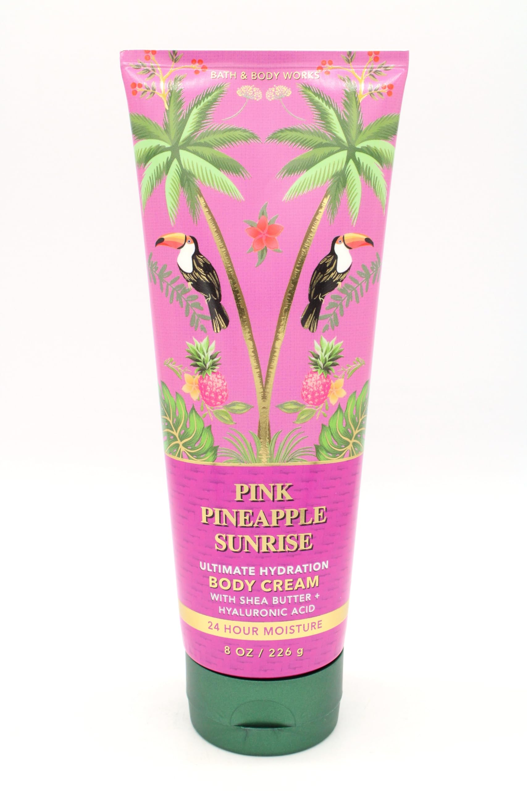 BBW Bath and Body Works Pink Pineapple Sunrise Ultimate Hydration Body Cream 8 oz - Tropical Scented Moisturizing Lotion for Dry Skin, Perfect for Summer Skincare & Gift Sets