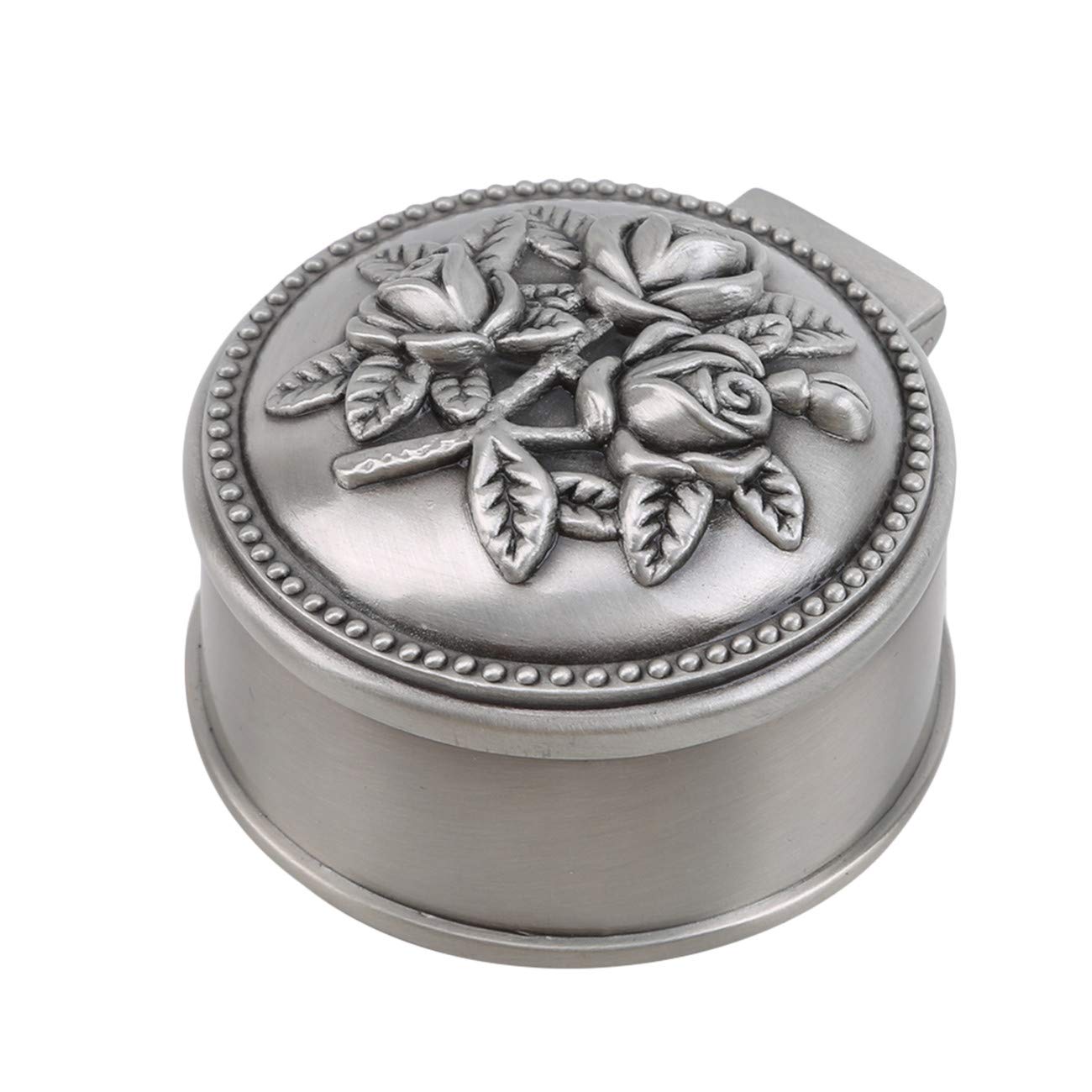 Vintage Heart-Shaped Silver Jewelry Box - Antique Treasure Organizer for Necklaces, Rings & Bracelets | Perfect Gift for Valentine's Day, Mother's Day & Special Occasions | Elegant Storage Solution for Dresser, Vanity & Travel