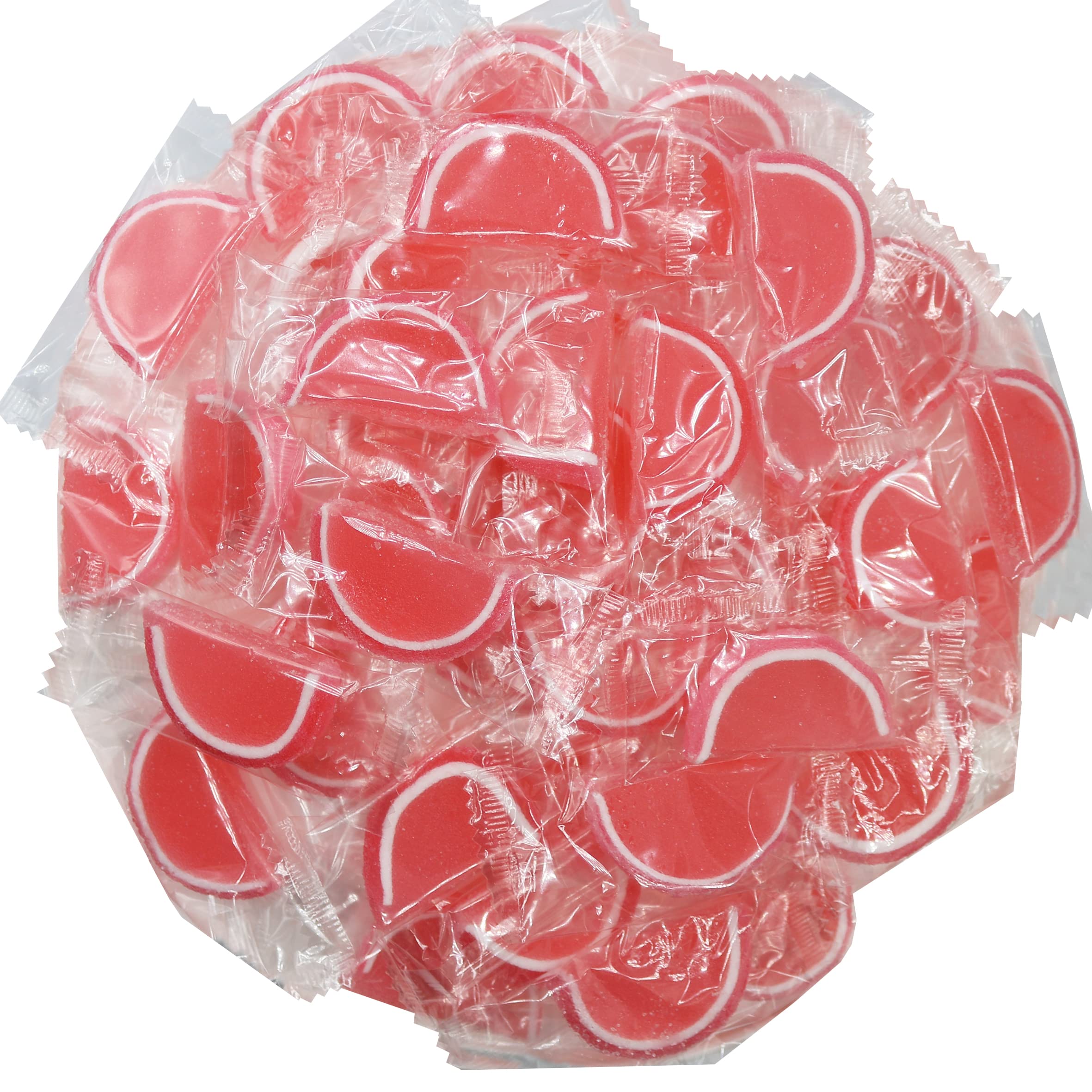 Premium Pomegranate Jelly Fruit Slices Gummy Candy - 1 Pound Bag of Individually Wrapped Chewy Sweets - Perfect for Halloween, Party Favors, Office Snacks & Road Trips