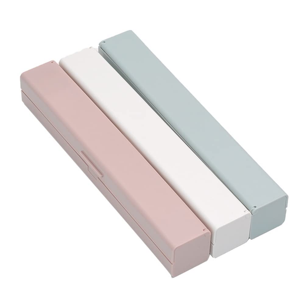 3-Pack Plastic Wrap Dispenser & Organizer for Kitchen - Pink, Blue, White | Food Wrap, Aluminum Foil & Wax Paper Storage | Perfect for Meal Prep, Leftovers & Food Preservation