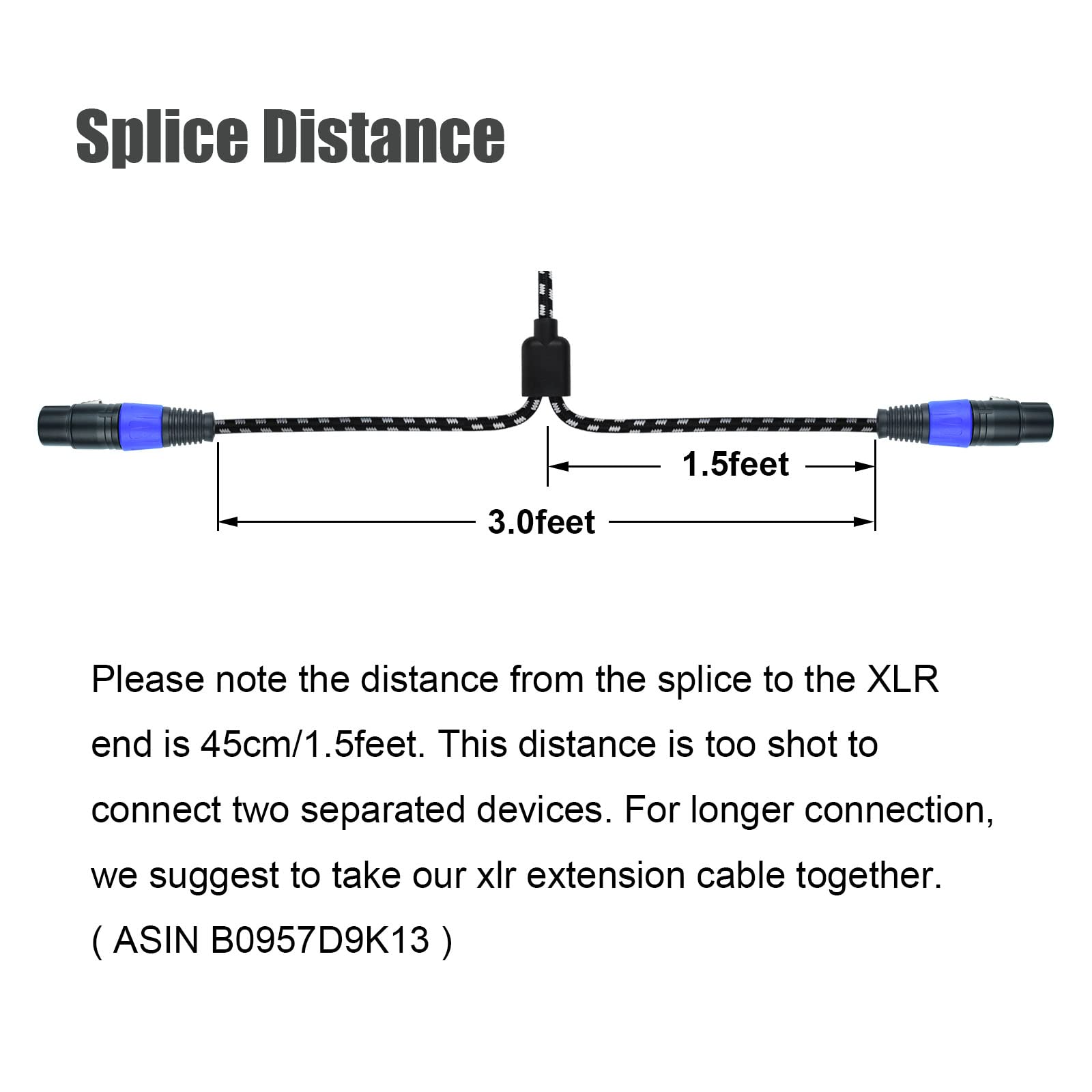 Premium XLR Y Splitter Cable - 2 Female to 1 Male, 5ft Balanced Audio Breakout Cable with Nylon Braid - Noise-Free for Mixers, Speakers & Microphones - Perfect for Live Performances, Studio Recording & DJ Setups