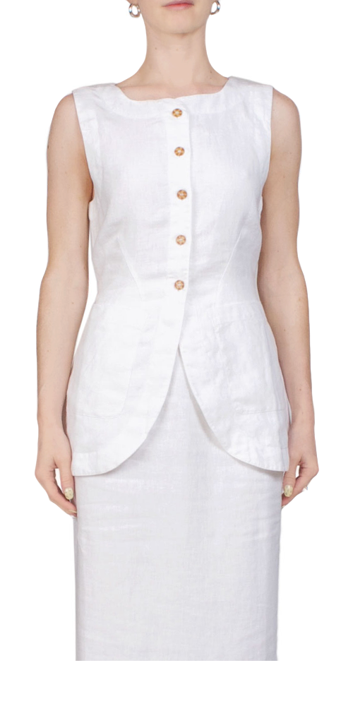 Emma Vest Ivory - Women's Elegant Knit Cardigan for Fall & Winter | Cozy Casual Wear for Office, Dates & Outings