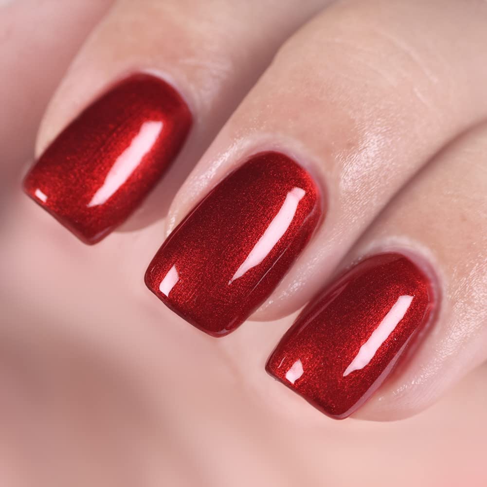 Long-Lasting Gel Nail Polish Kit with UV/LED Lamp - 0.5 fl oz Red Nail Lacquer for Salon-Quality Manicures at Home | Perfect for Parties, Weddings & Special Occasions