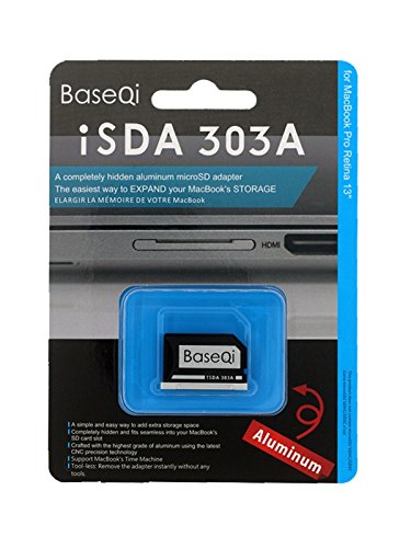 BaseQi Aluminum microSD Card Reader Adapter for MacBook Pro Retina 13