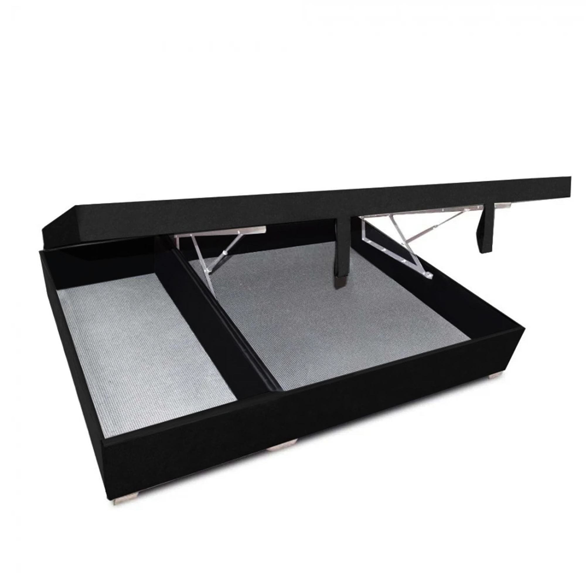 Black Storage Ottoman Bed 140x43cm for Double Mattress 140x190cm with Drawers - Perfect for Small Bedrooms, Guest Rooms & Space-Saving Storage Solutions