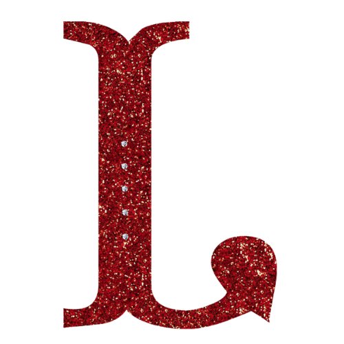 Grasslands Road 6.5-Inch Glitter Red Monogram Letter L Christmas Ornament with Metallic Red Cord Hanger - Perfect for Holiday Tree Decor, Gift Giving & Personalized Home Decoration