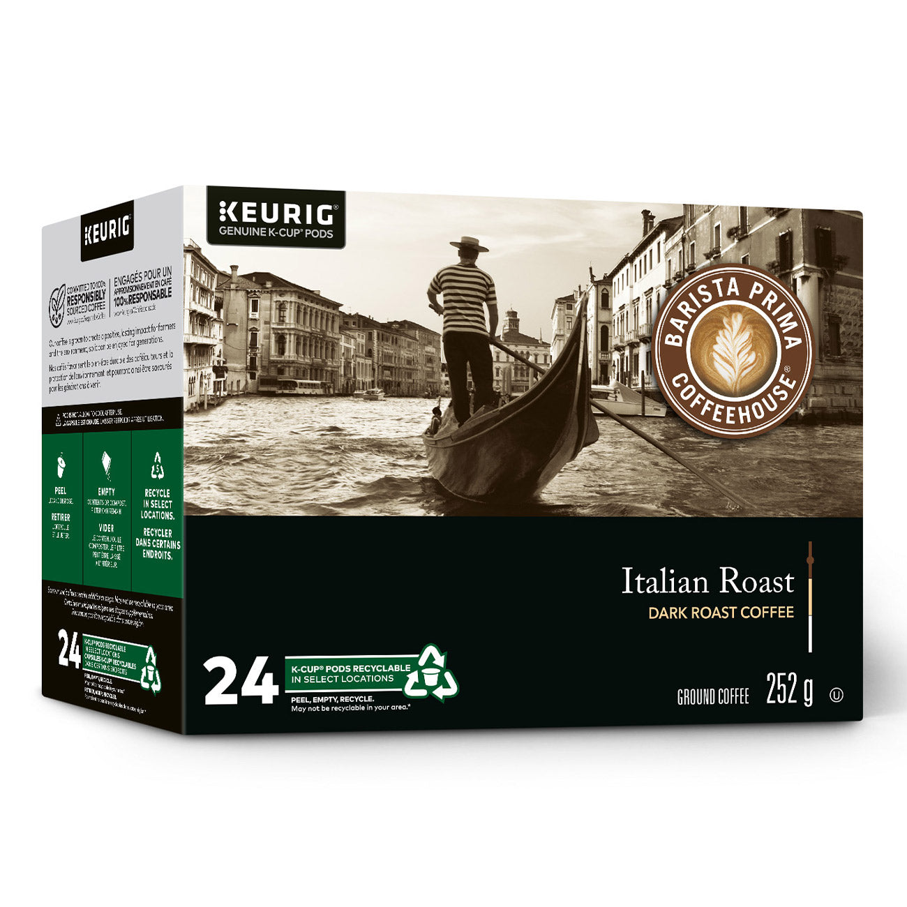 Barista Prima Coffeehouse Italian Roast K-Cup® Pods 24 Pack - Dark Roast Coffee Pods for Keurig Brewers | Perfect for Home & Office Coffee Break