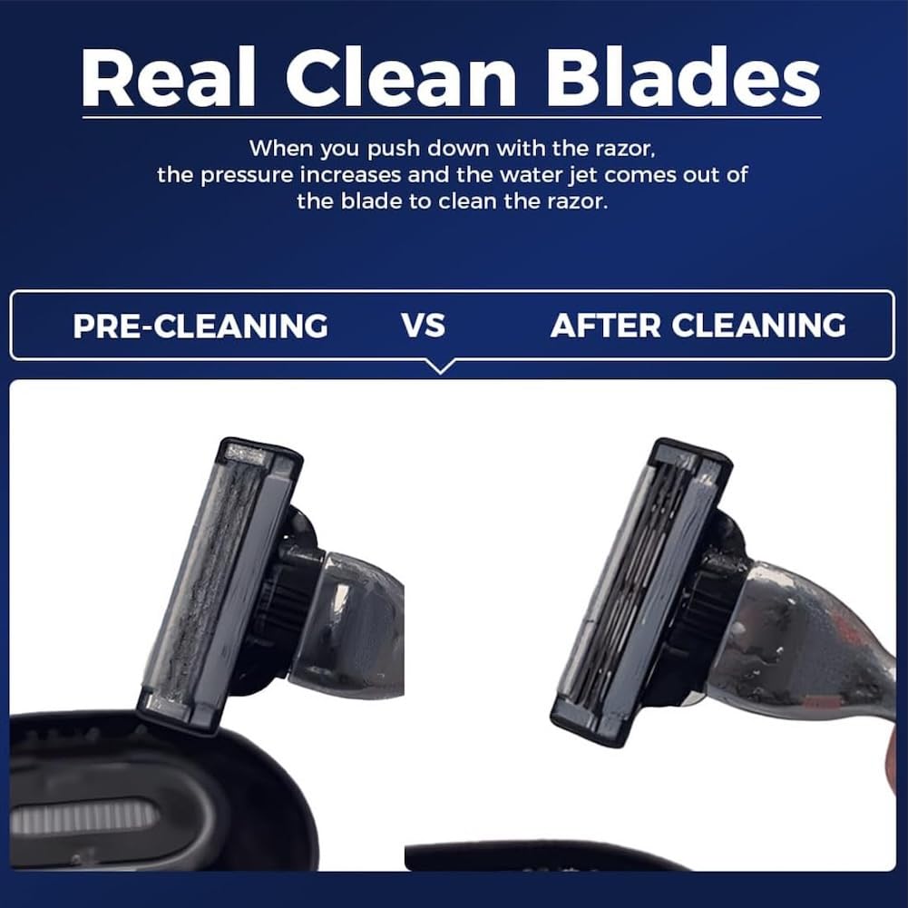 Razor Rinser & Cleaner - Efficient Razor Blade Cleaning Tool for Men's & Women's Shavers - No Electricity Needed - Works with Most Hand Razors - Prevents Clogged Blades - Perfect for Home, Travel & Gym Use (Set A)