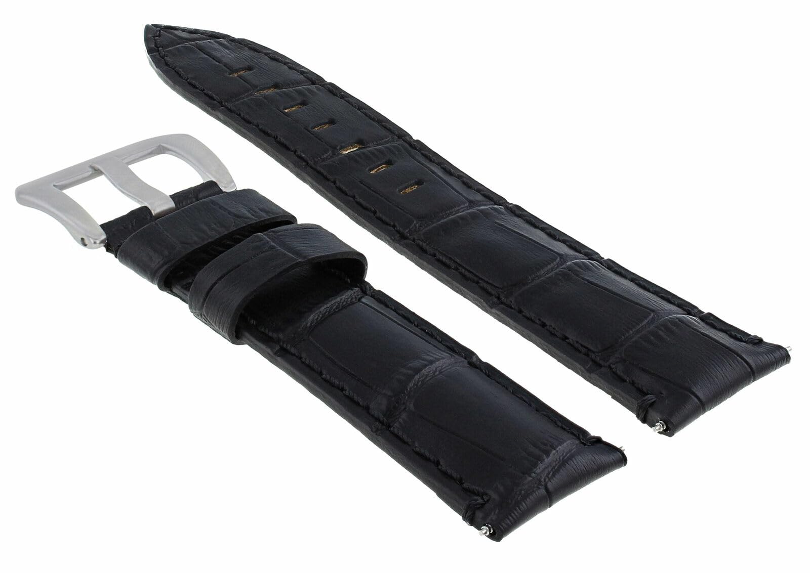 24mm Genuine Leather Watch Band Strap for Breitling Navitimer & Chronomat - Premium Black Replacement Strap for Men's Watches | Perfect for Business, Casual & Formal Occasions