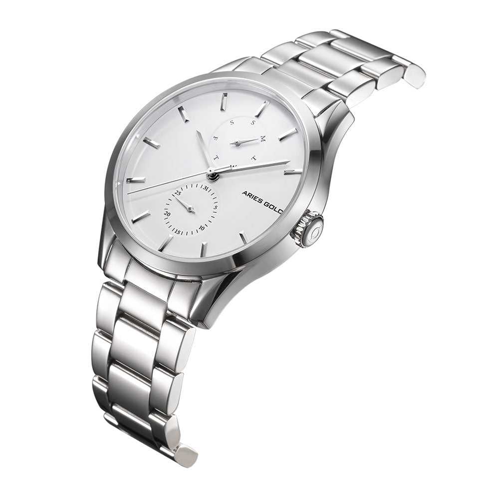 ARIES GOLD ENCHANT SILVER Stainless Steel Women's Watch - Liberty L 5031 S W - Elegant Dress Watch for Office, Party & Special Occasions