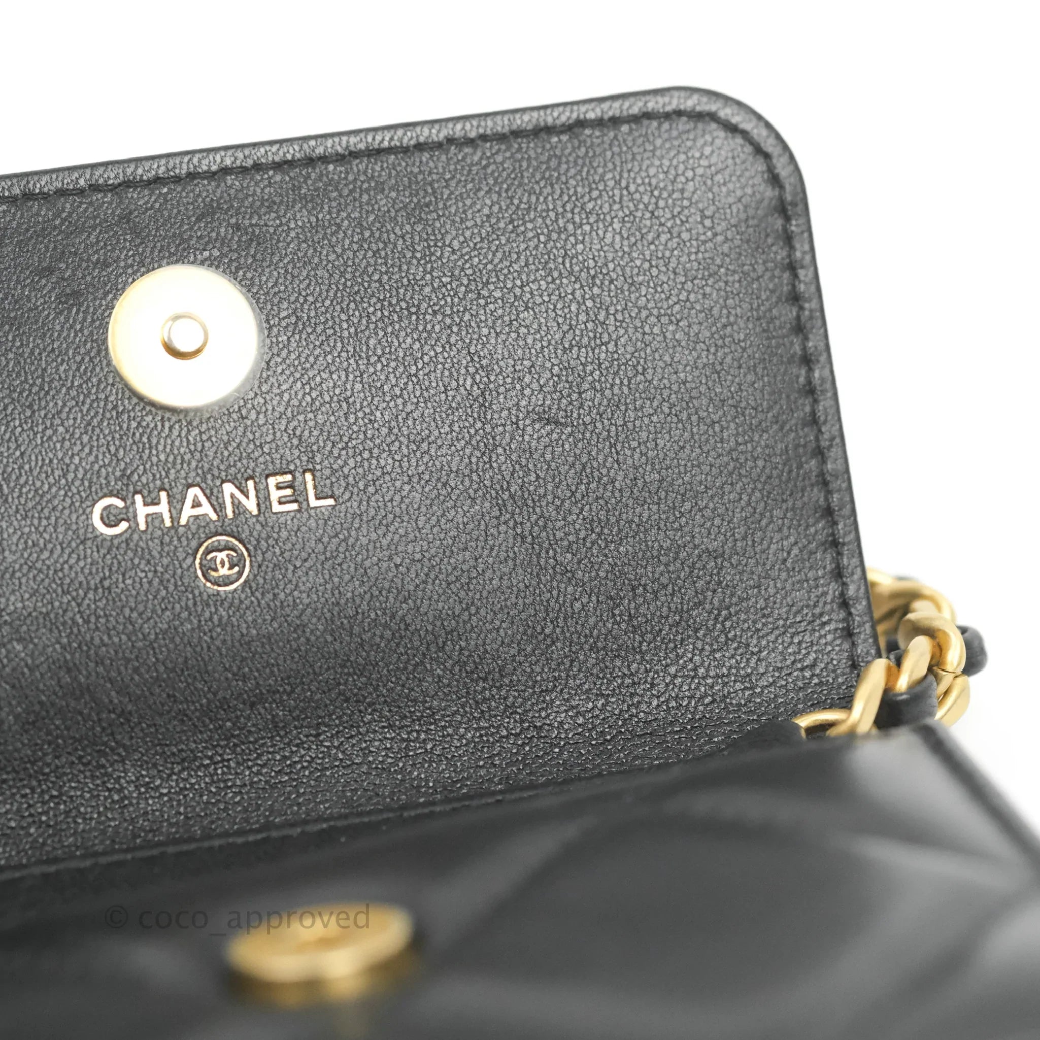 Chanel 19 Card Holder With Chain Black Mixed Hardware - Luxury Wallet for Women - Perfect for Everyday Use, Travel & Special Occasions