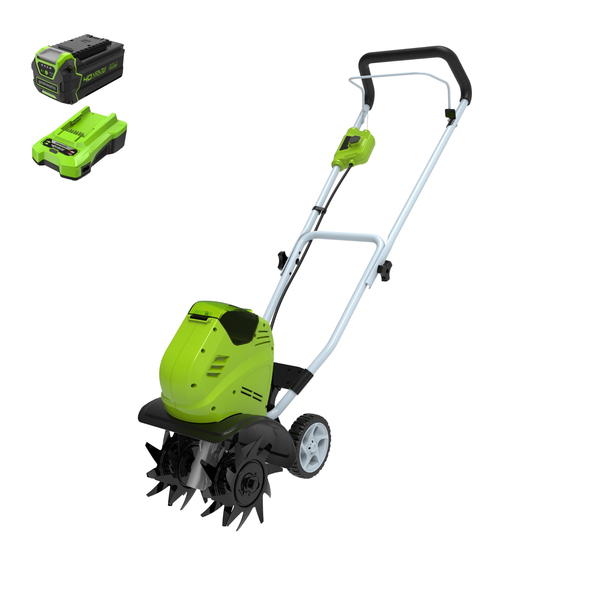 40V 10-Inch Cordless Cultivator & Tiller with 4.0Ah Battery & Fast Charger - Electric Garden Tiller for Weeding, Soil Aeration & Landscaping - Perfect for Home Gardens, Flower Beds & Small Farms