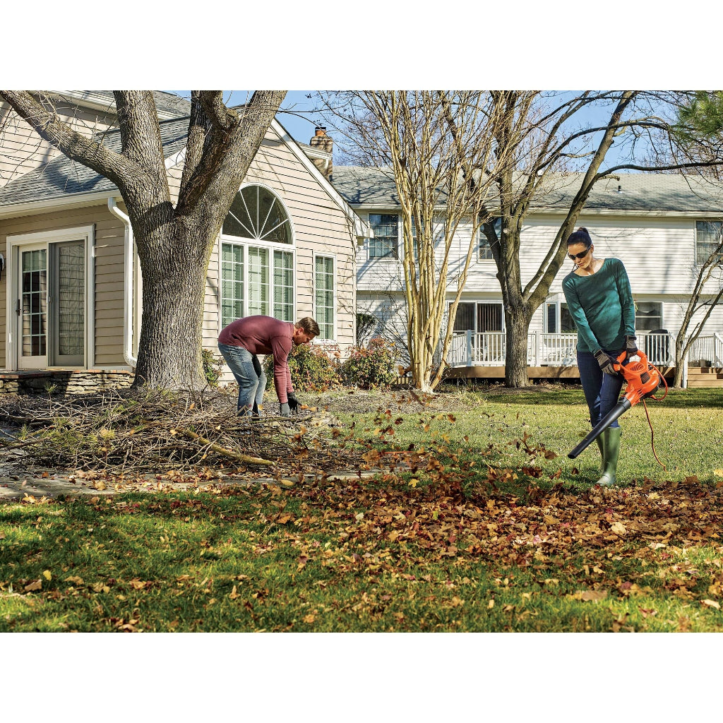 BLACK+DECKER BEBL7000 3-in-1 Electric Leaf Blower, Vacuum & Mulcher with 12 Amp Motor - Powerful Yard Cleanup for Leaves, Grass Clippings & Debris | Perfect for Fall Cleanup, Lawn Maintenance & Small Yard Work