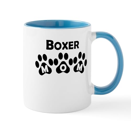 White/Blue Inside - Boxer Mom Mugs