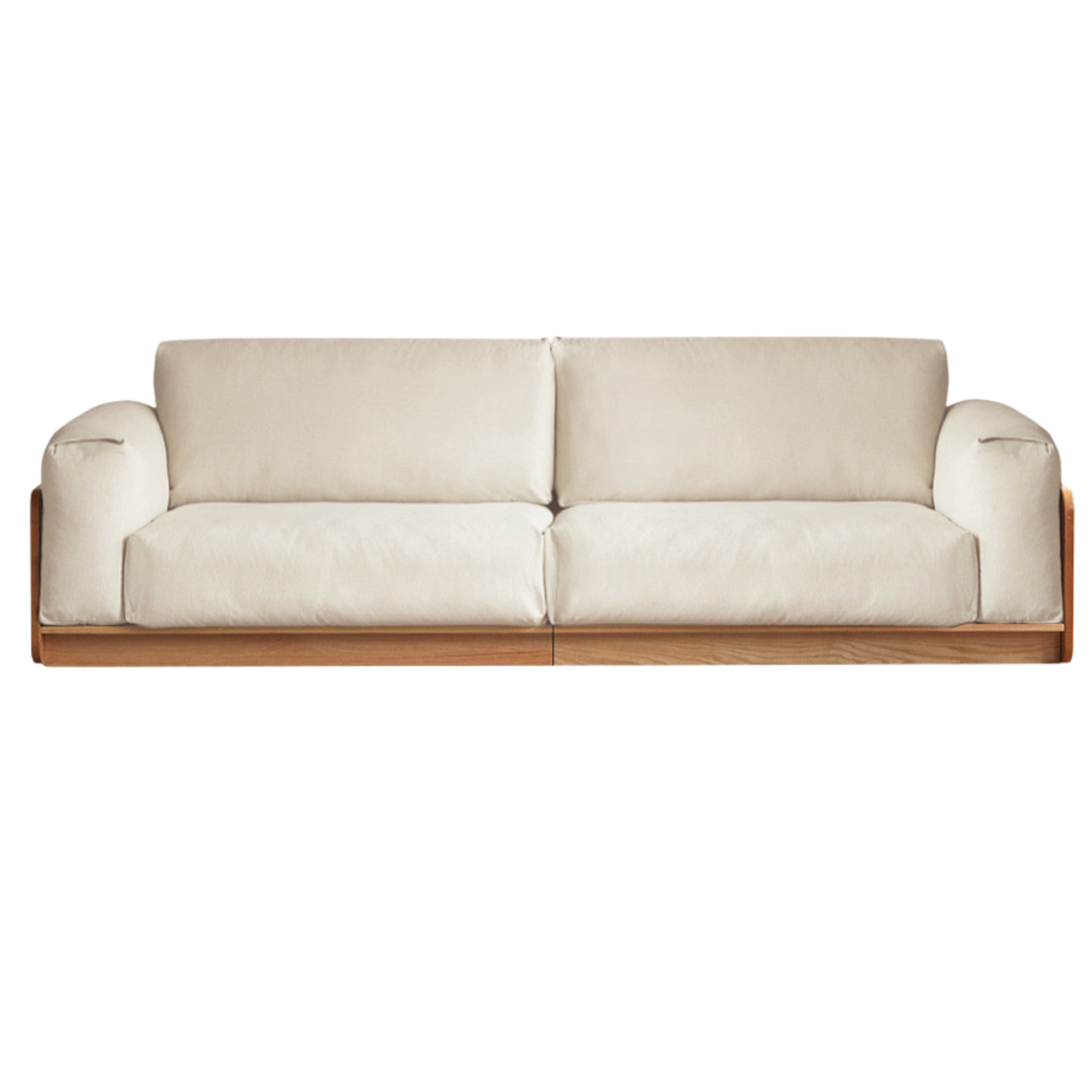 Modern Oak Solid Wood Straight Floor Sofa - Elegant & Durable Living Room Seating for Home, Office, or Lounge Areas