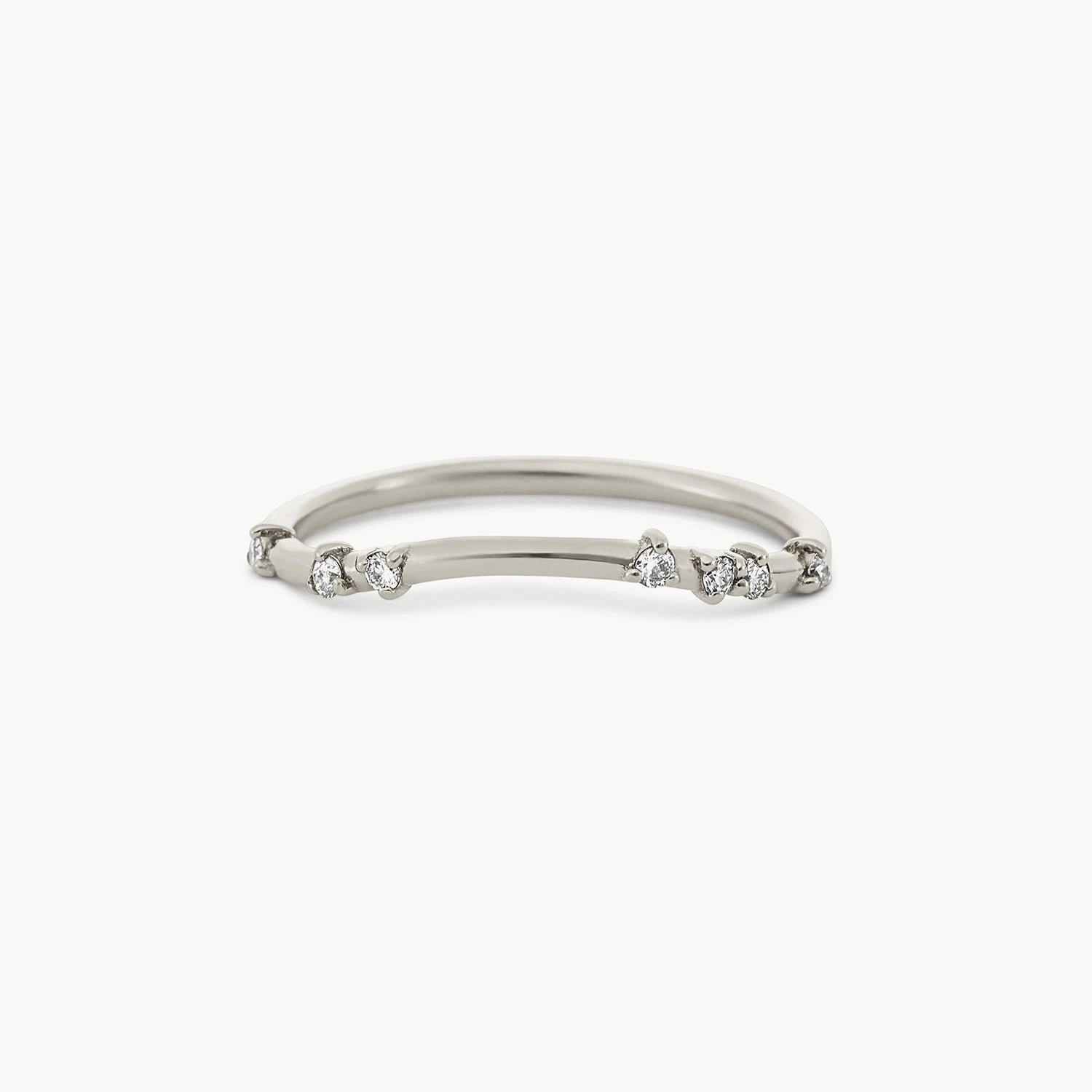 14K White Gold Alate Ring with White Diamonds - Elegant Wedding, Engagement & Anniversary Jewelry Gift for Women