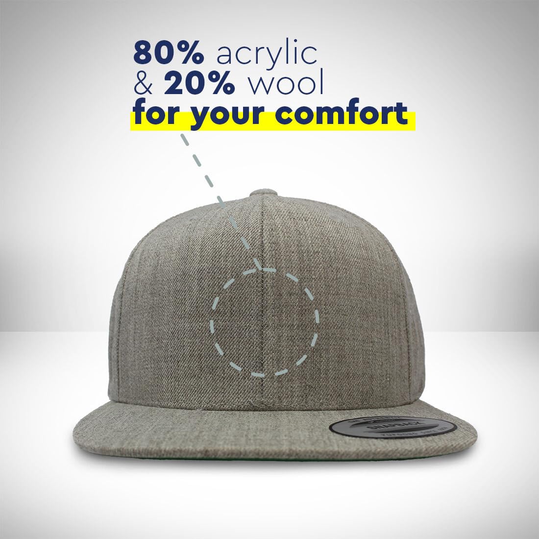 Speedy Pros Snapback Hat for Men - Flat Brim Baseball Cap with 'La Mejor Abuelita' Embroidery - Gray Grandmother Mimi Design - Adjustable Flat Bill Hat for Casual Wear, Street Style & Gifts