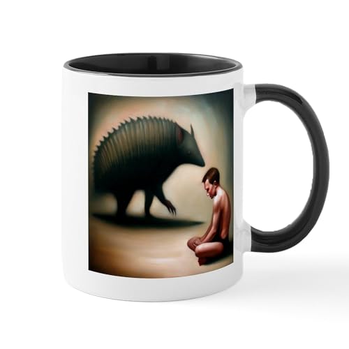 White/Black Inside - Spirit Animal Armadillo 1 Mugs