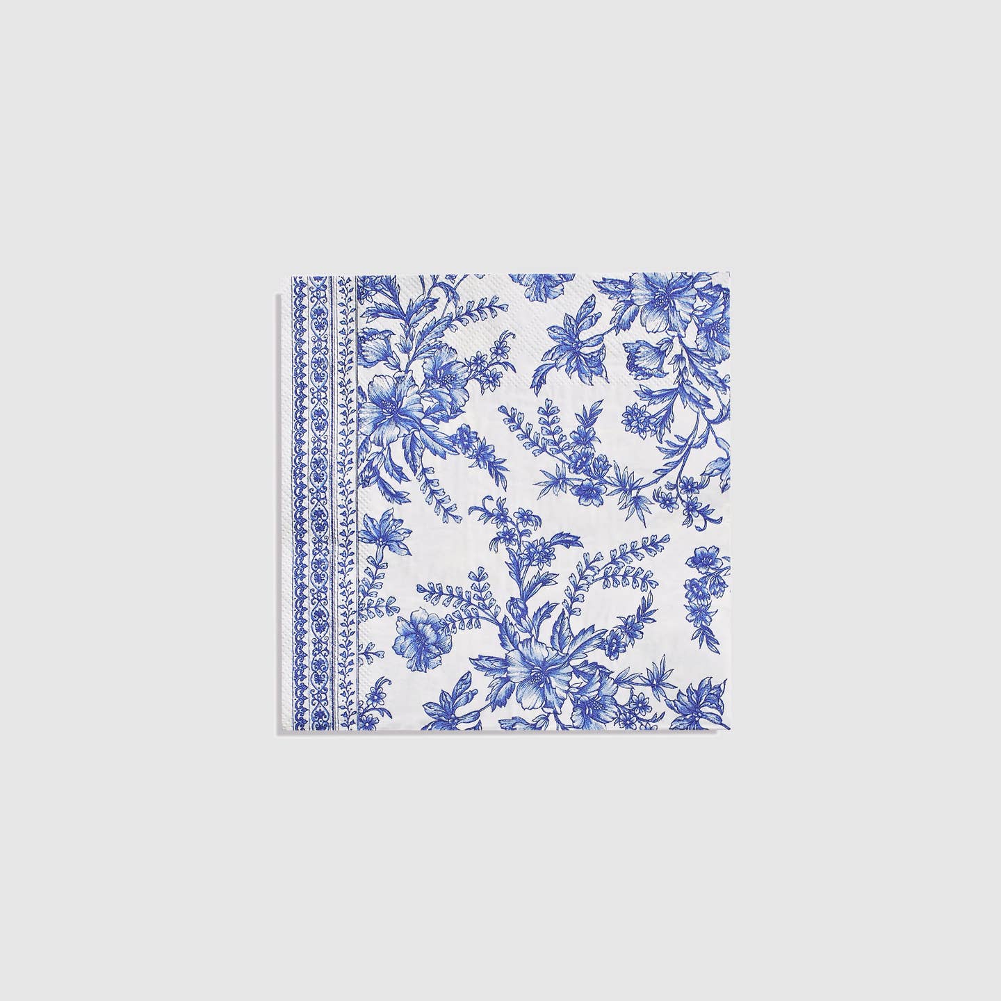 Blue French Toile Paper Party Plates - Elegant Floral Design Disposable Dinnerware for Wedding, Baby Shower & Bridal Shower Decorations - Perfect for Outdoor Picnics and Garden Parties
