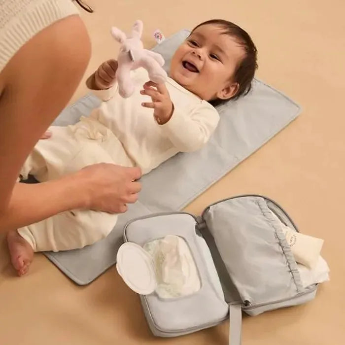 2-in-1 Portable Baby Changing Pad with Storage Pouch - Waterproof, Foldable Diaper Changing Mat for Travel, Nursery & On-the-Go Parents