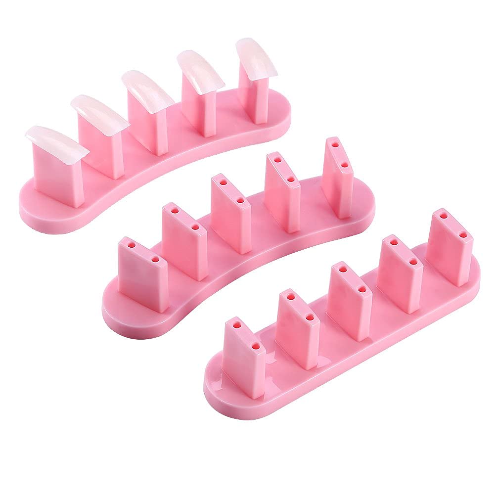 Nailwind 3-Piece False Nail Practice Stand with 10 Fake Nail Tips - Professional Gel Polish Display Tool for DIY Nail Art Training | Perfect for Salon Practice & Home Manicures