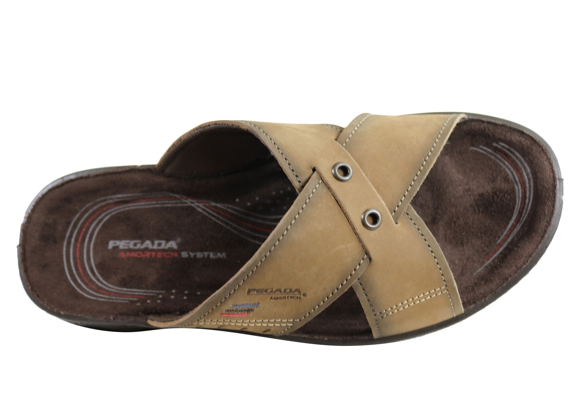 Jefferson Men's Leather Slide Sandals - Comfortable Brazilian-Made Casual Sandals for Beach, Pool & Summer Wear