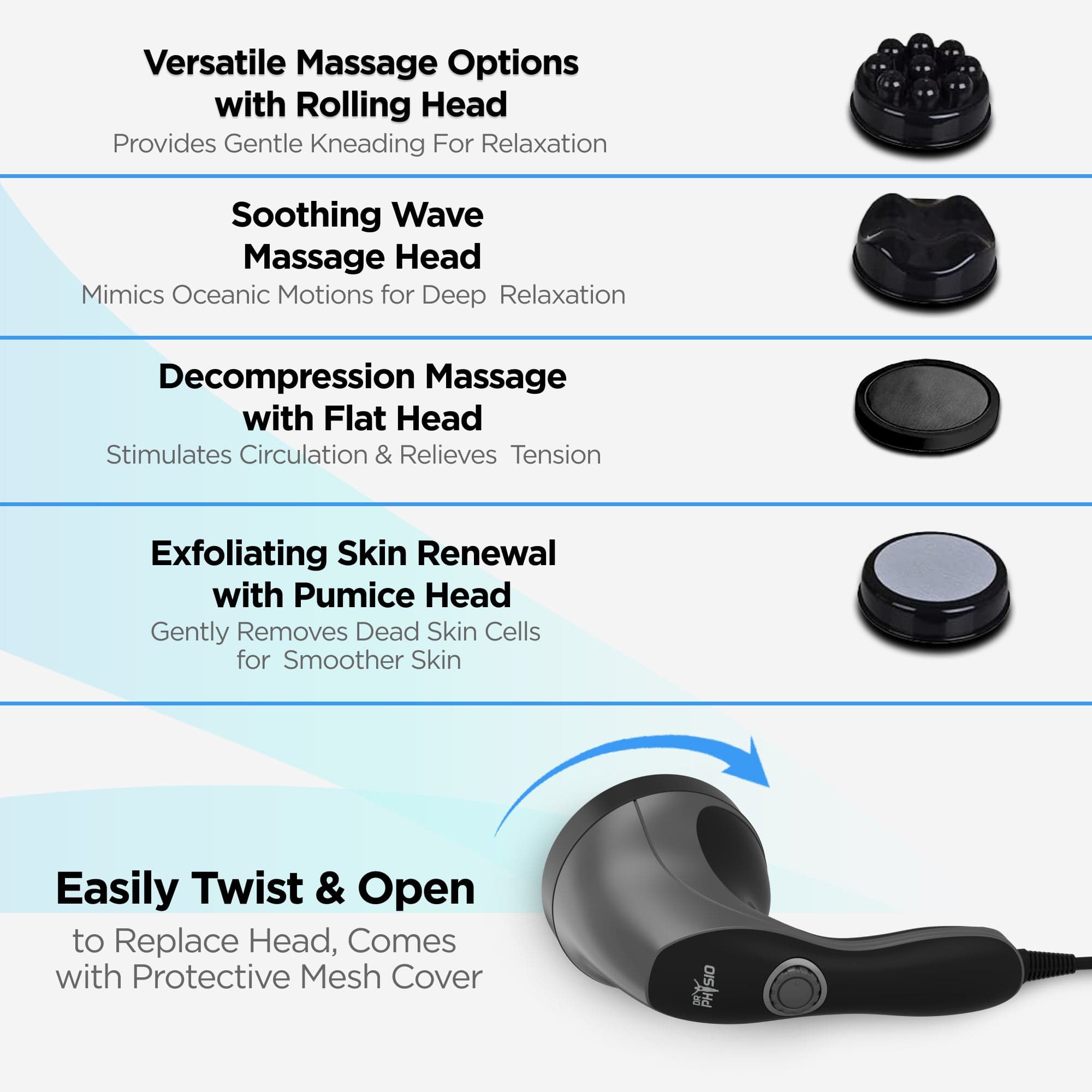 Dr Physio USA Full Body Massager Machine 1021 - Electric Muscle Massager for Pain Relief & Relaxation - Perfect for Home, Office & Gym Use