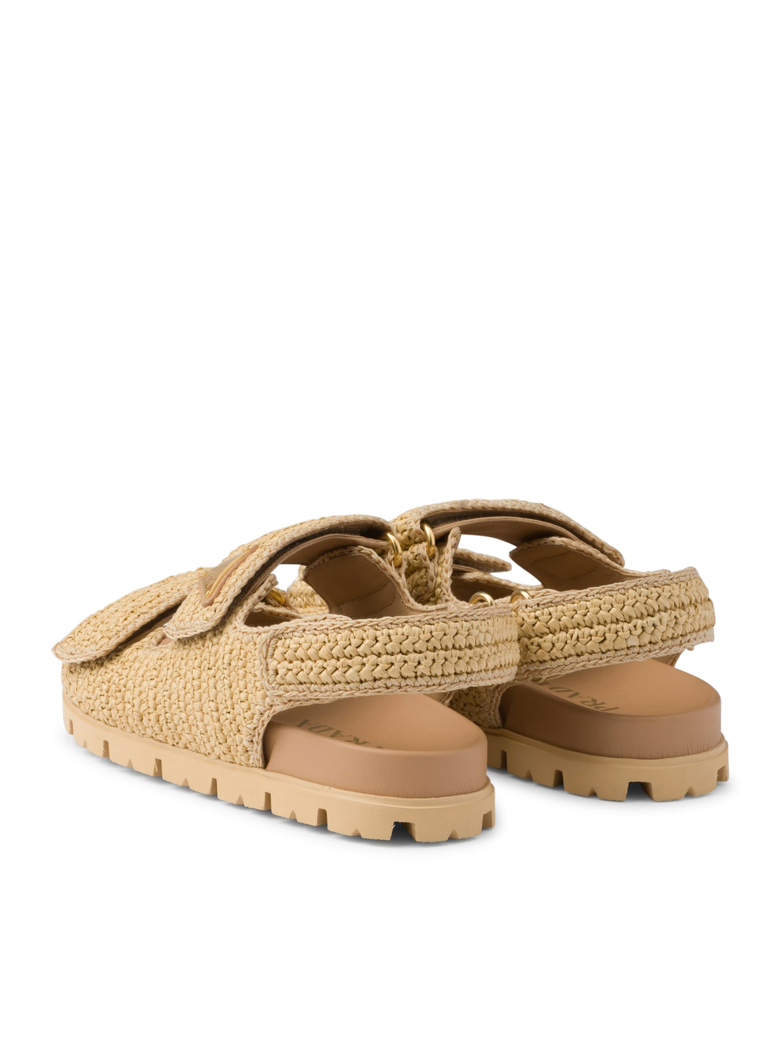 Prada Crochet Sandals in Nude Neutrals - 1X440NF0202C2T F0018 Natural | Comfortable & Stylish Summer Footwear for Beach, Vacation & Casual Outings