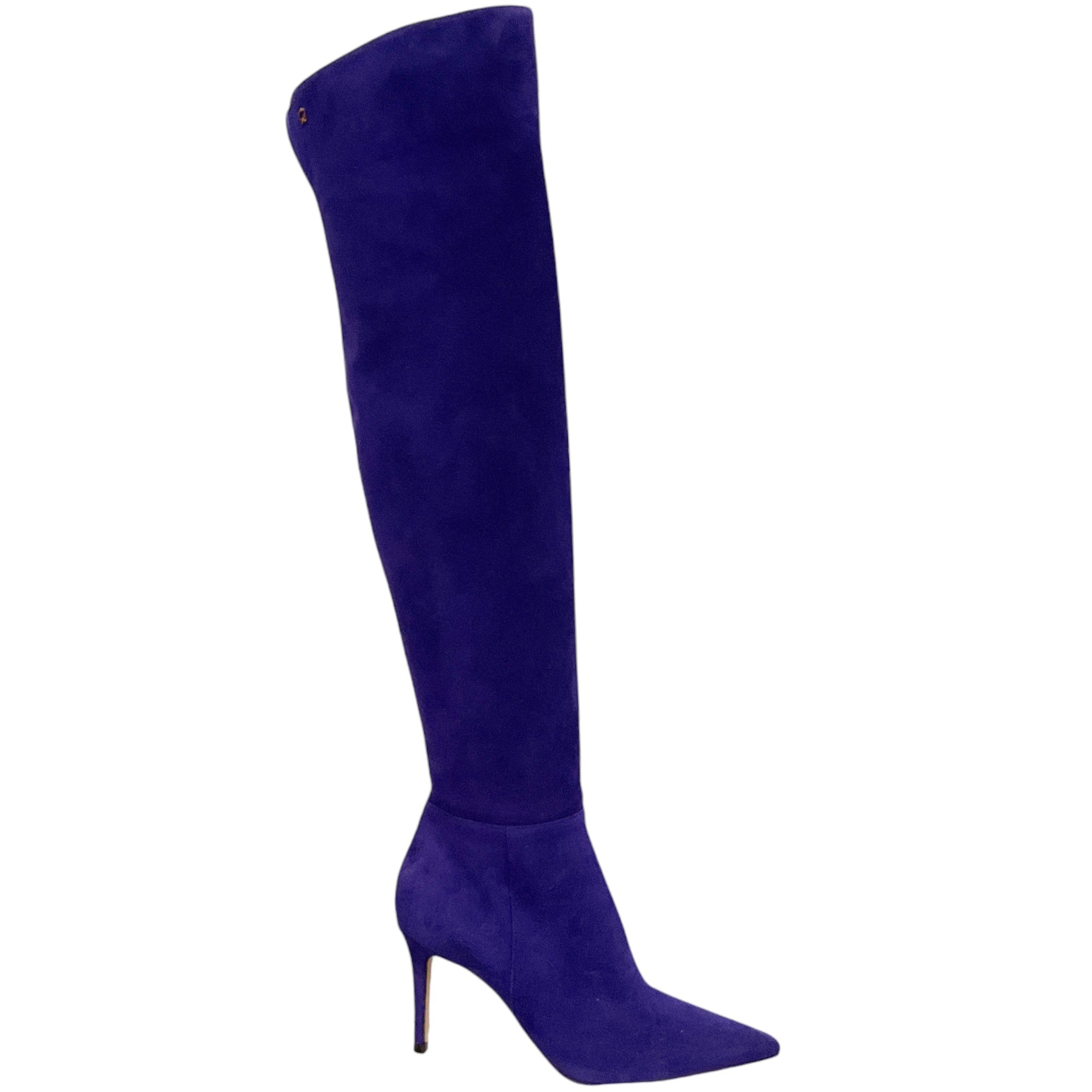 Gianvito Rossi Purple Suede Jules Knee High Boots for Women - Luxury Fashion Boots for Fall Winter, Date Night & Evening Outfits