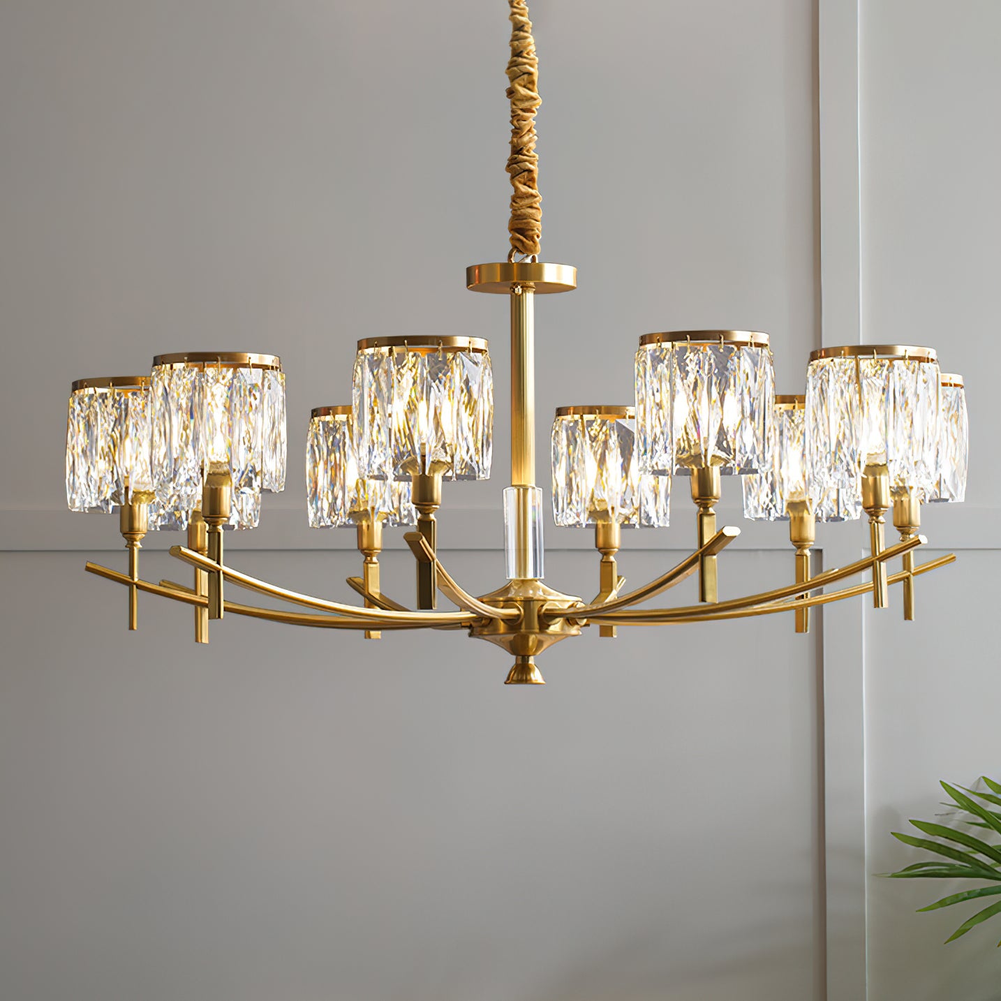 Crystal Prism Chandelier - Elegant Ceiling Light Fixture for Dining Room, Bedroom & Living Room Decor | Modern Home Lighting Solution