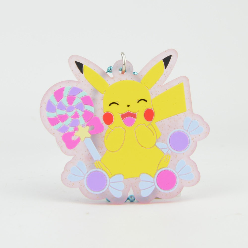 Pokemon Electric Series SK Japan Glitter Rubber Keychain - Cute Anime Keyring for Backpacks, Bags & Gifts | Pokemon Collectible Accessories for Fans
