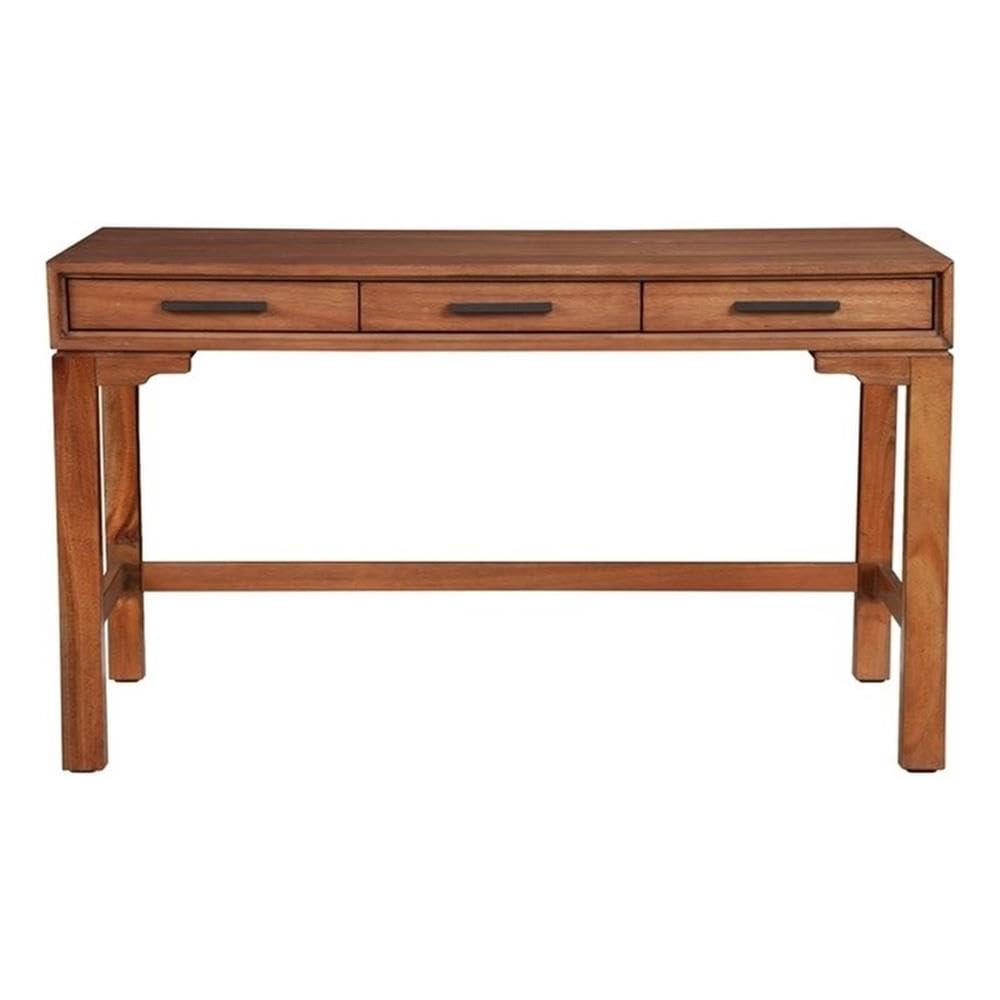 Nova Large Desk - Honey Maple Finish, Modern Home Office Desk for Work & Study, Spacious Writing Table with Sturdy Construction, Perfect for Home Office, Study Room & Workspace