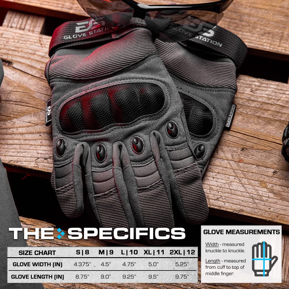 Tactical Shooting Gloves for Men & Women - Hard Knuckle Protection, Touchscreen Fingers - Durable Work Gloves for Outdoor Activities, Hunting & Range Shooting | Perfect for Cold Weather, Motorcycling & Construction Work