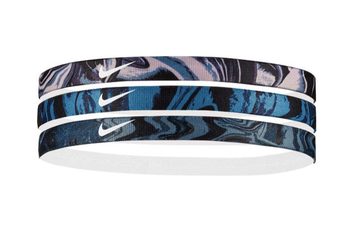 Nike Assorted Swirl Printed Headbands for Women & Men - Sweat-Wicking Sports Headbands for Running, Yoga, Workout & Gym - 3 Pack Colorful Hair Accessories
