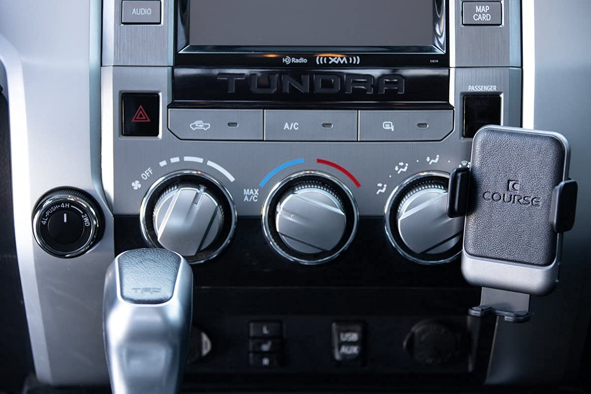 Course Motorsports Direct Fit Phone Mount for Toyota Tundra (2014-2021) - Auto Closing Charging Cradle Head - Left/Right Hand Compatible - Perfect for Off-Roading & Daily Commuting