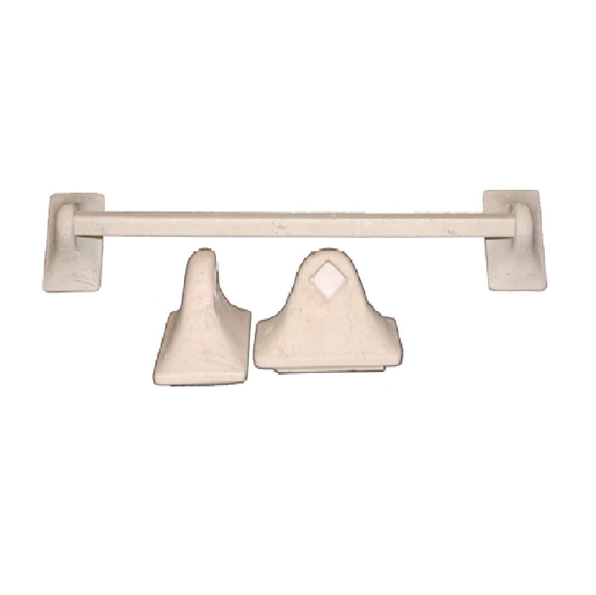 Cast Stone Towel Bar and Holders Set - Ivory Bathroom Shower Accessories for Modern & Rustic Home Decor - Perfect for Towel Organization in Bathrooms, Spas, and Guest Rooms