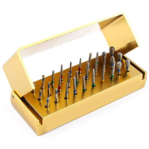 30Pc Dental Diamond Burs Drill Set with Disinfection Block & High-Speed Handpiece Holder - Professional Teeth Whitening & Polishing Tools for Dentists & Home Dental Care